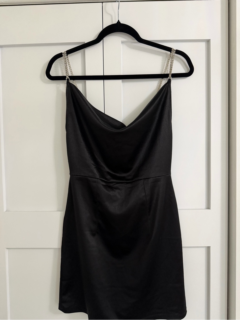 Rue21 Black Slip Mini Dress with Chain Straps